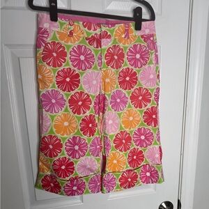 LILLY PULITZER VINTAGE Floral Gerber Daisy Palm Beach Fit Bermuda Shorts Size 4‎